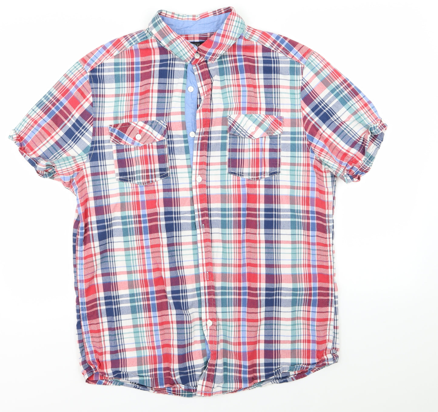 F&F Mens Multicoloured Check   Button-Up Size L