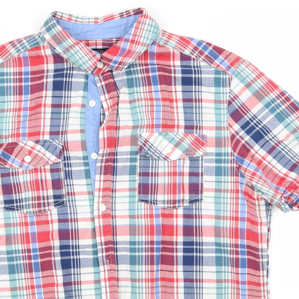 F&F Mens Multicoloured Check   Button-Up Size L