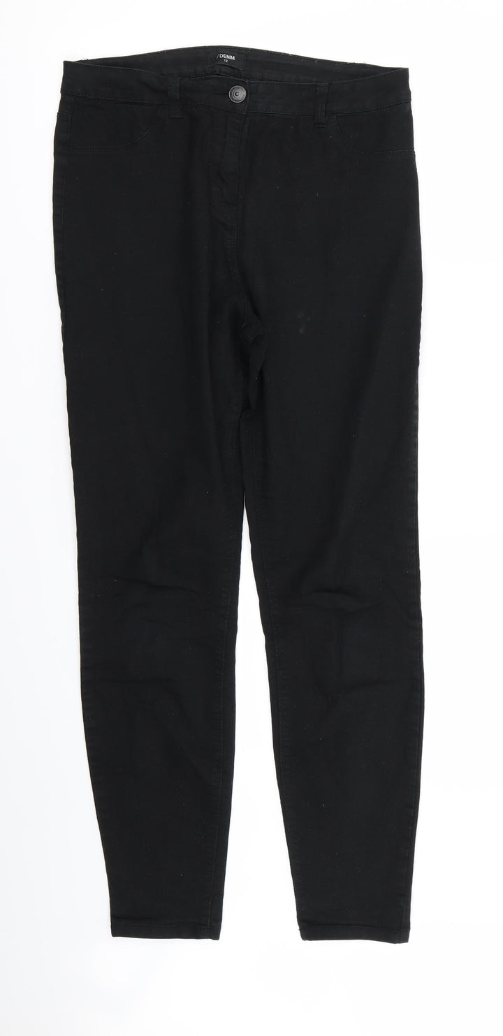 Denim Womens Black Skinny Jeans Size 12 L27 in