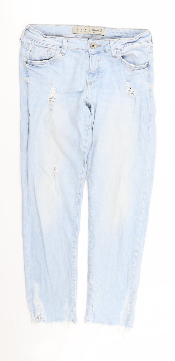 denim and co Womens Blue Skinny Jeans Size 10 L26 in - RIPPED JEANS