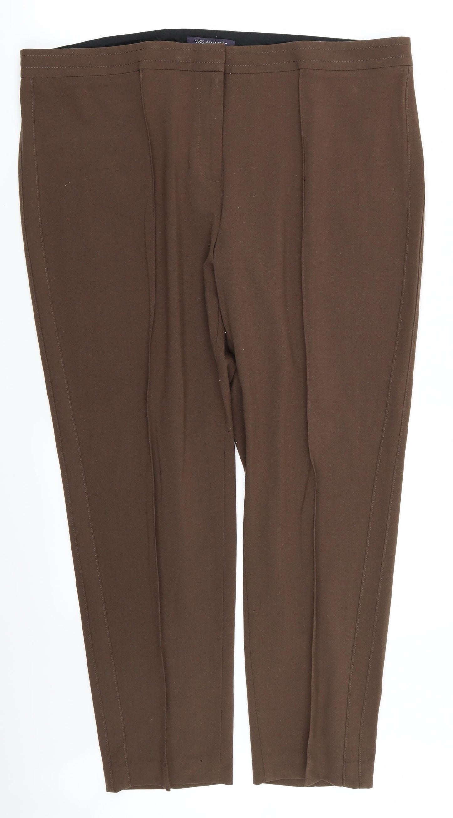 M&S Womens Brown   Trousers  Size 20 L26 in