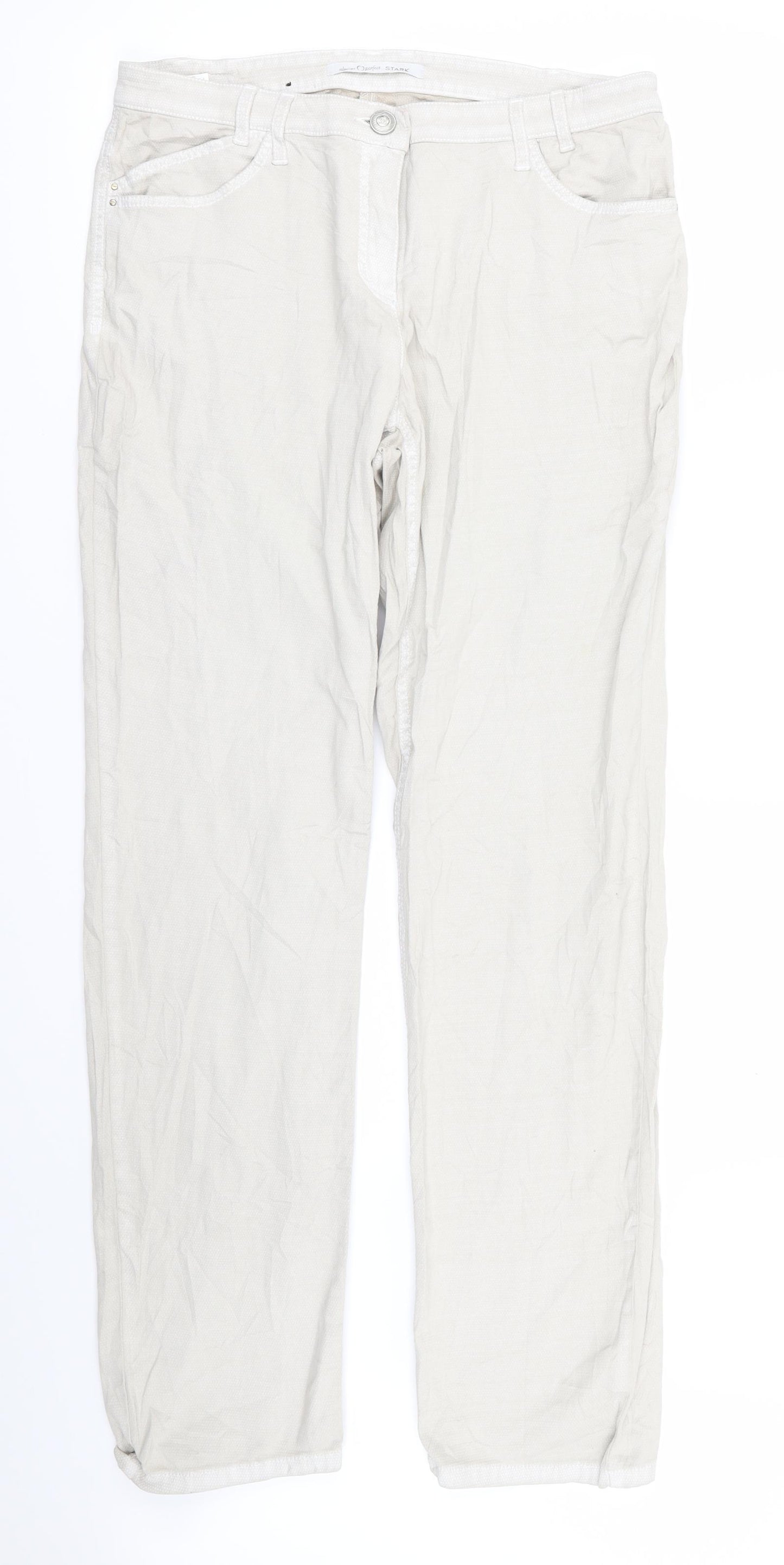 Stark Womens Beige   Trousers  Size 16 L29 in