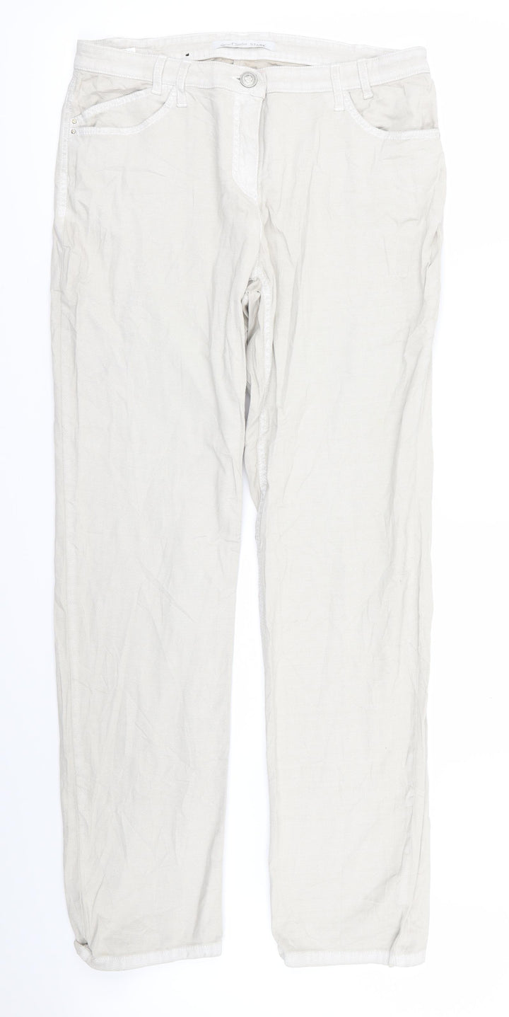 Stark Womens Beige   Trousers  Size 16 L29 in