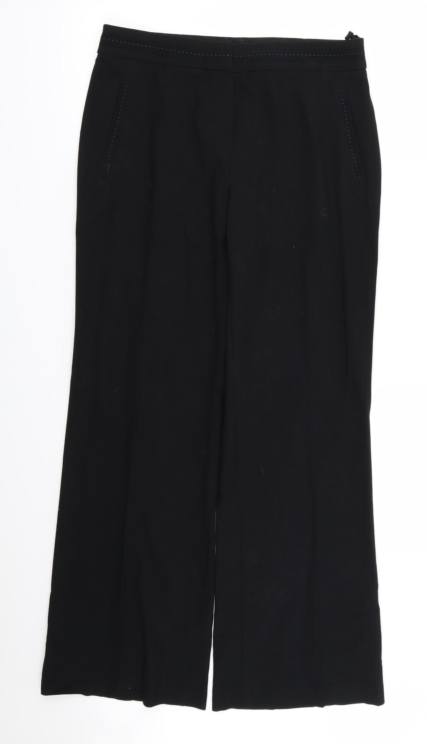 M&S Womens Black   Trousers  Size 12 L28 in