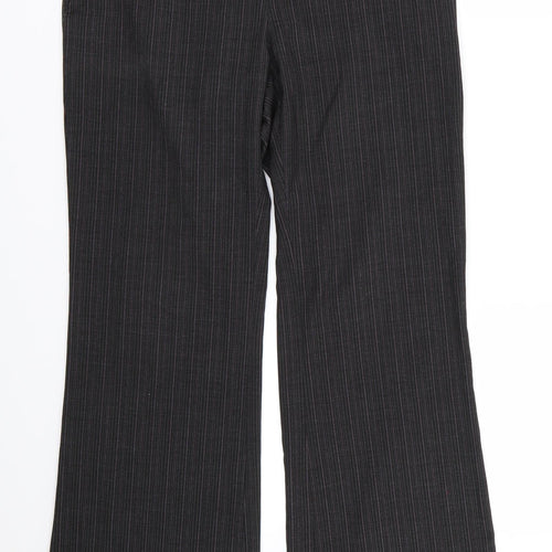 F&F Womens Black Striped  Trousers  Size 8 L27 in