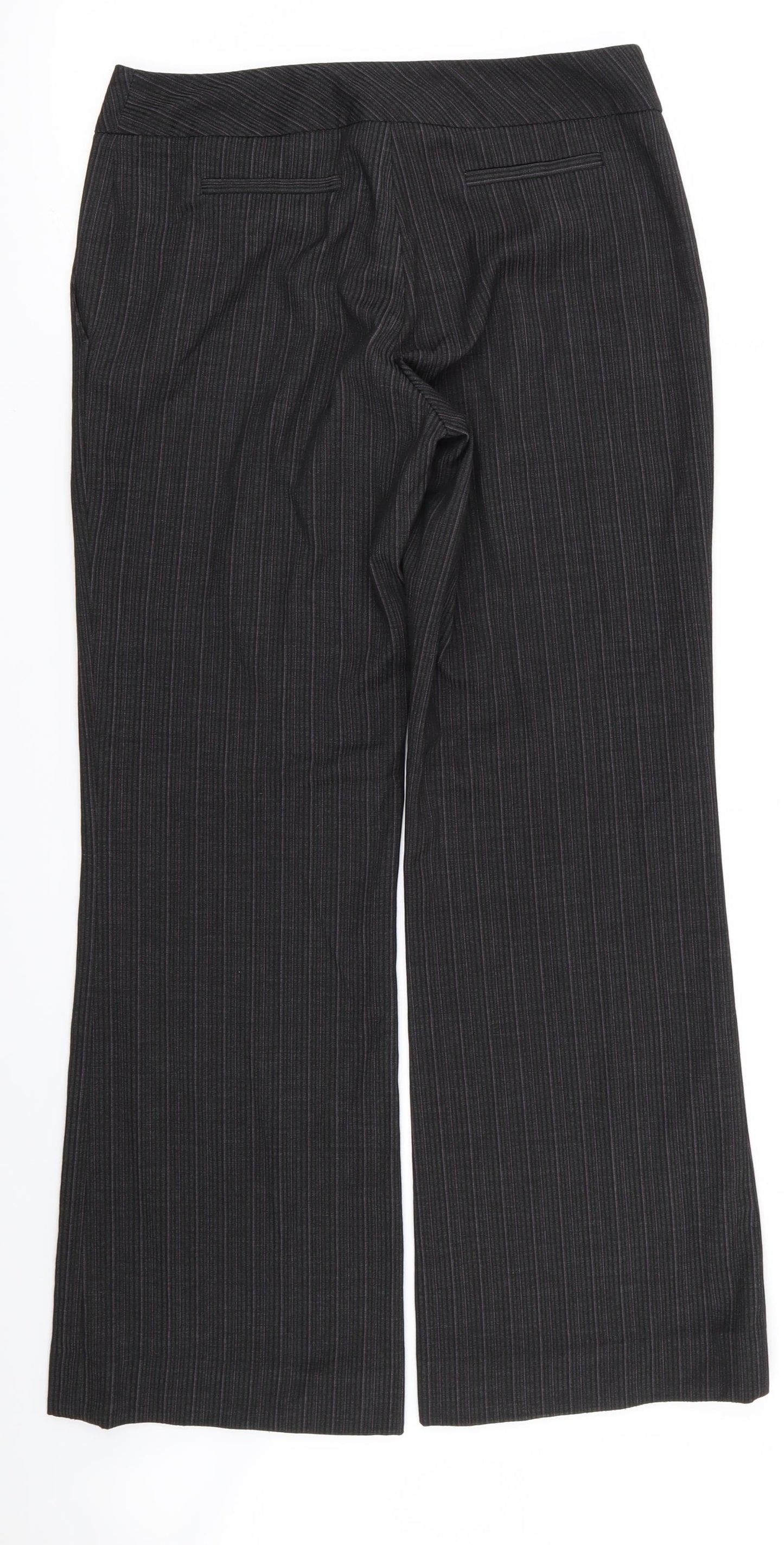 F&F Womens Black Striped  Trousers  Size 8 L27 in