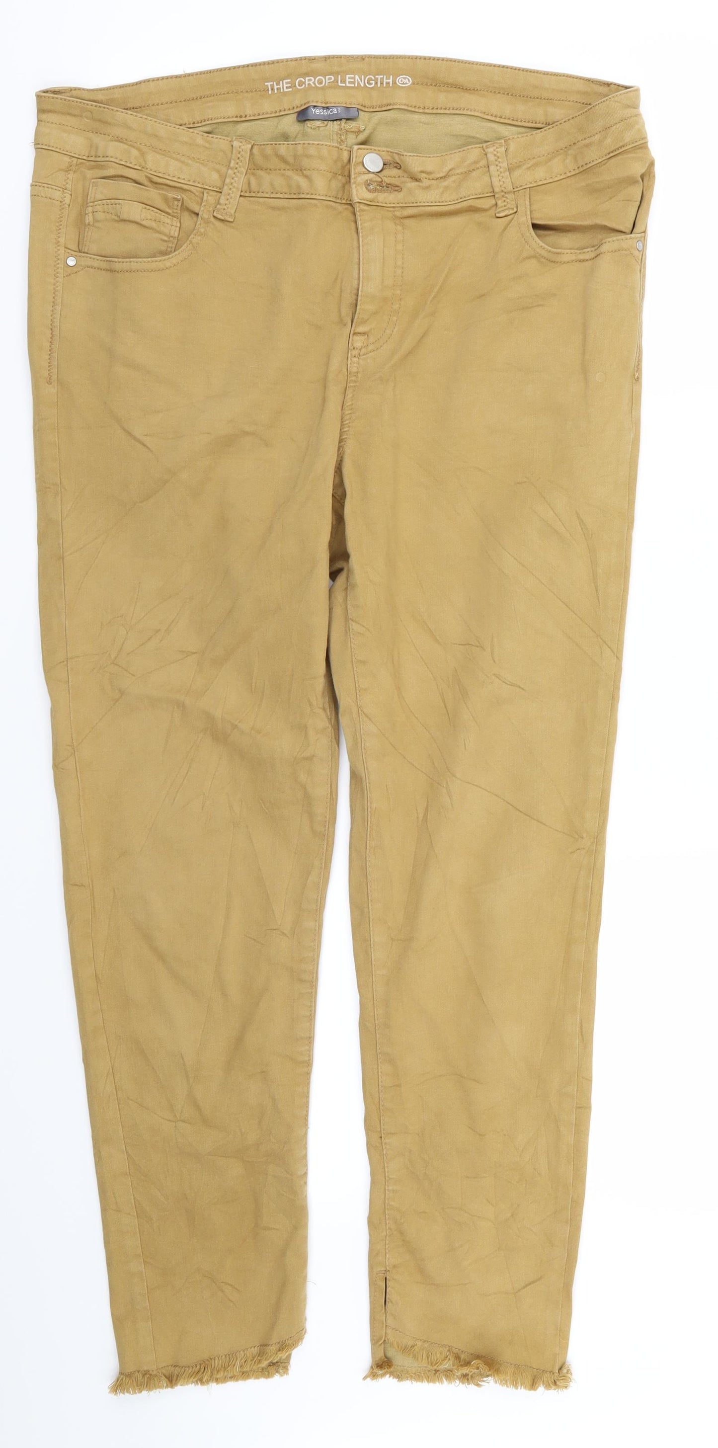 Yessica Womens Yellow   Capri Jeans Size 34 in L23 in
