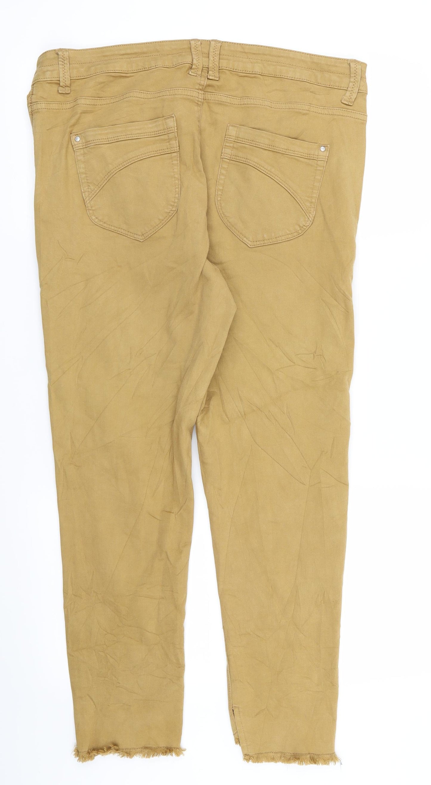 Yessica Womens Yellow   Capri Jeans Size 34 in L23 in