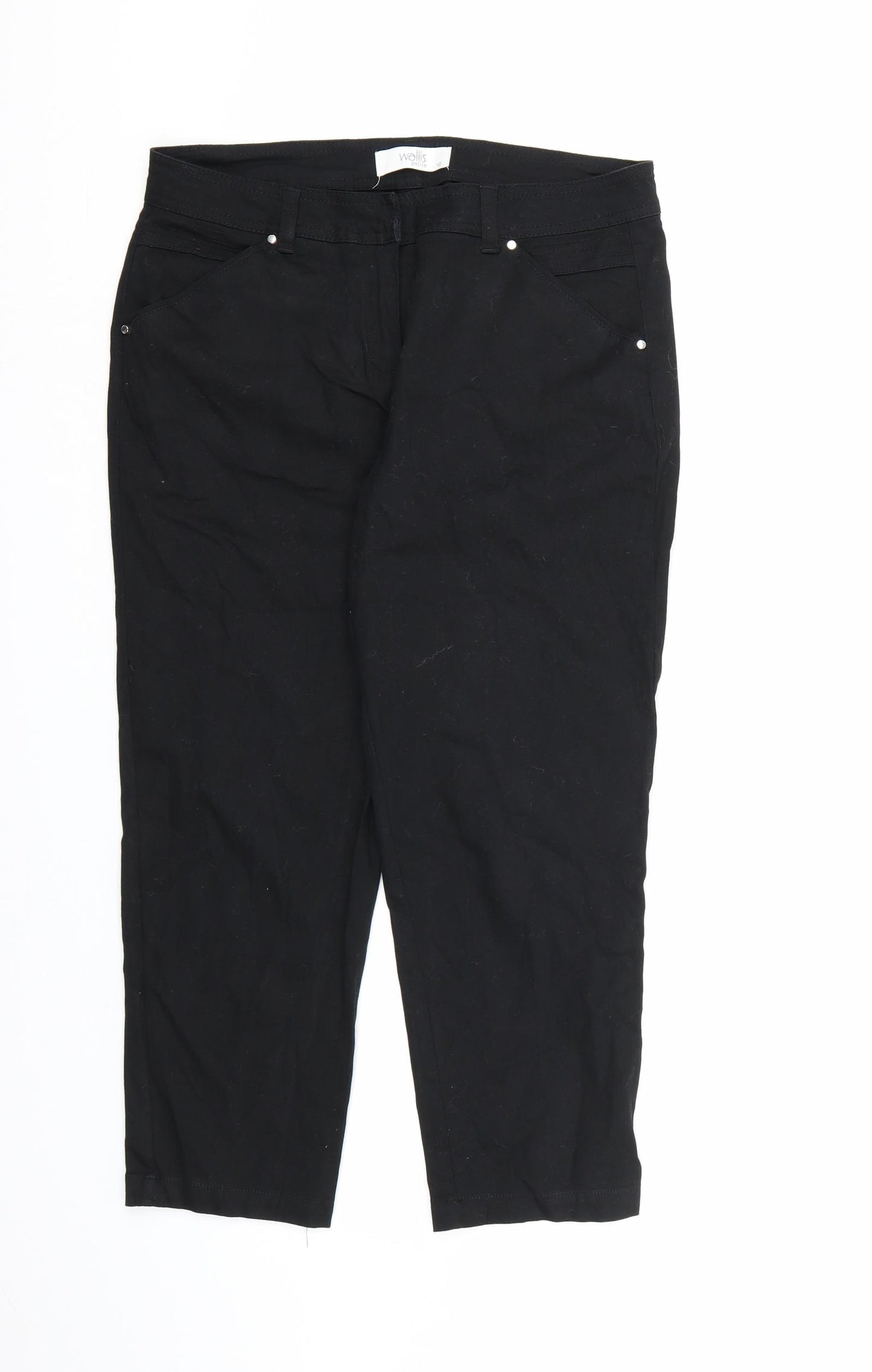 Wallis Womens Black  Denim Cropped Jeans Size 10 L22 in