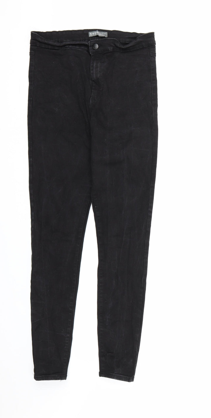 Denim & Co. Womens Black Denim Skinny Jeans Size 16 L28 in