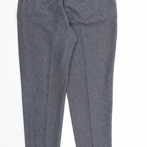 TU Womens Blue Check Rayon Dress Pants Trousers Size 12 L27 in