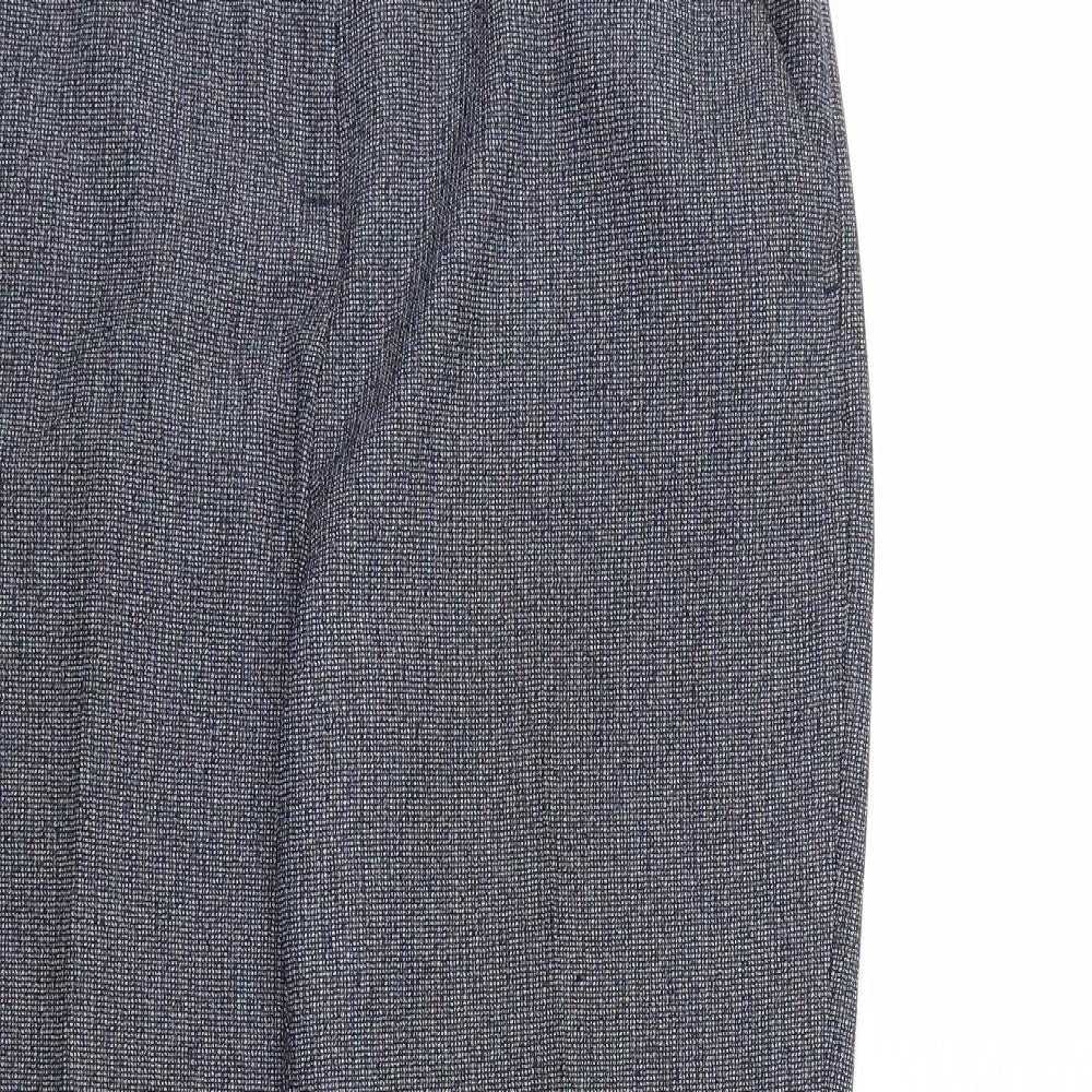 TU Womens Blue Check Rayon Dress Pants Trousers Size 12 L27 in