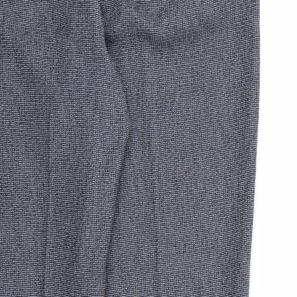 TU Womens Blue Check Rayon Dress Pants Trousers Size 12 L27 in