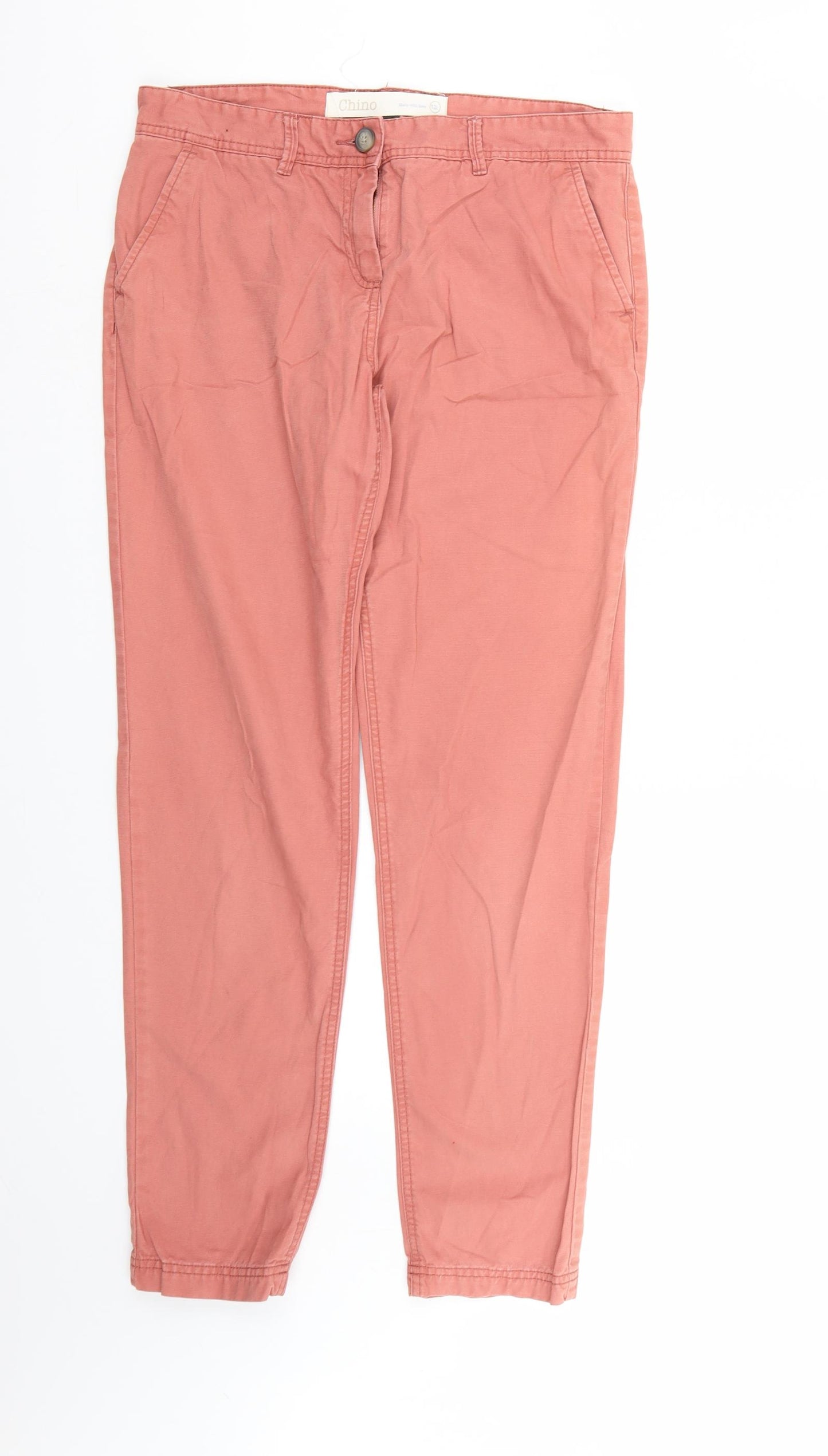 NEXT Womens Pink   Chino Trousers Size 12 L30 in