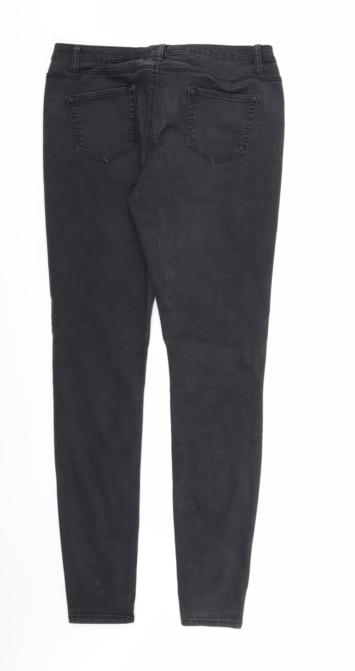 Denim & Co. Womens Black  Denim Skinny Jeans Size 14 L31 in