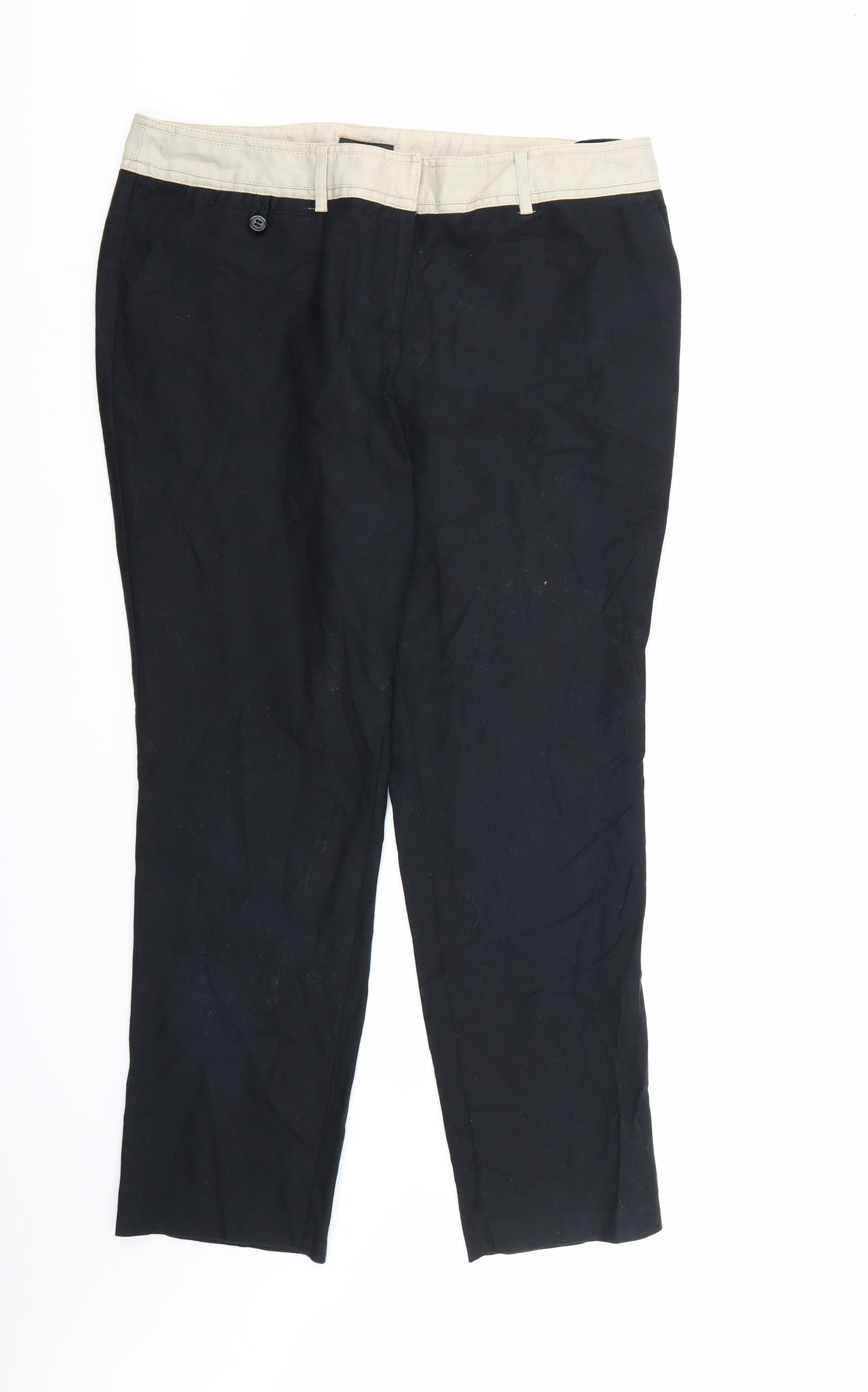 NEXT Womens Black   Chino Trousers Size 16 L28 in