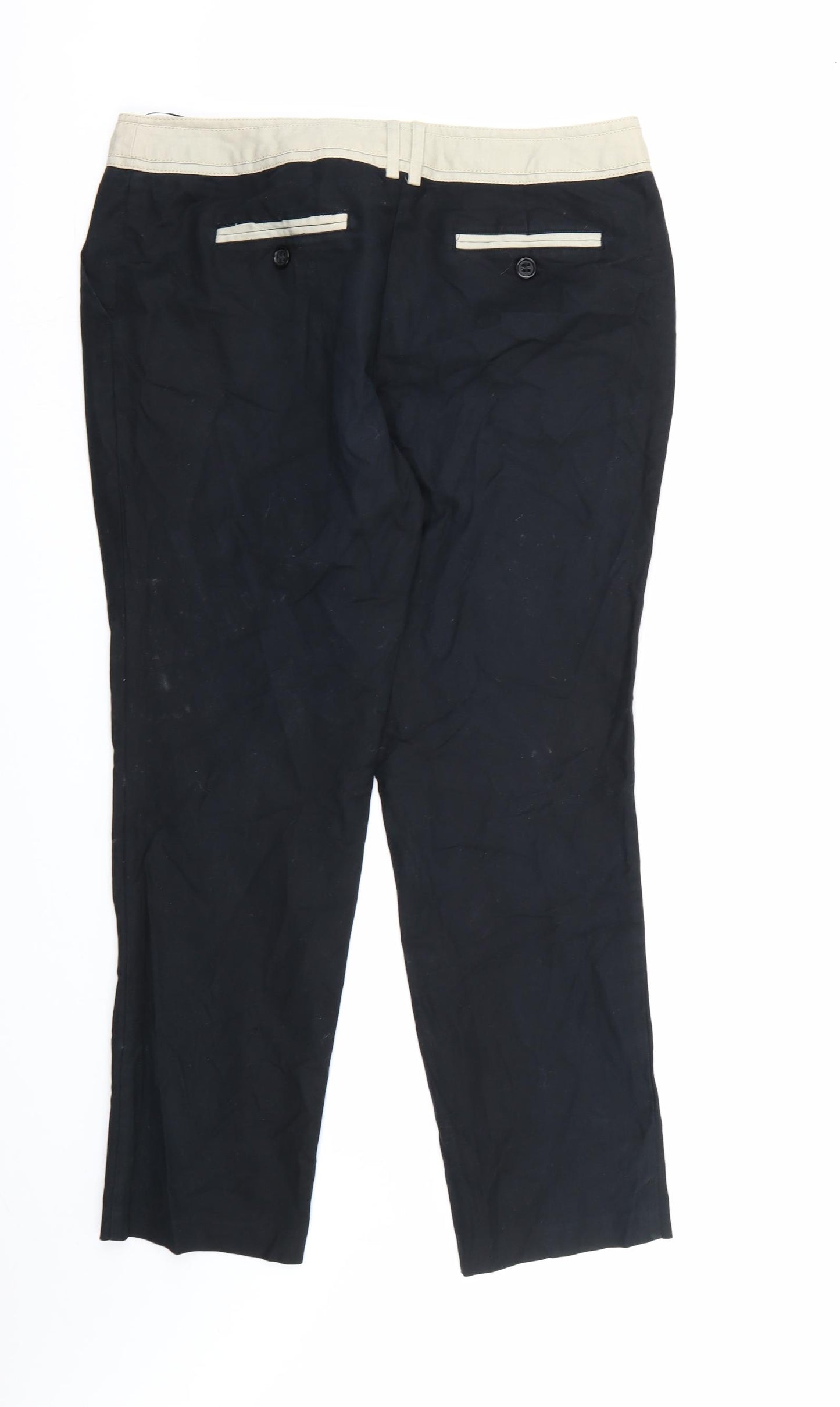 NEXT Womens Black   Chino Trousers Size 16 L28 in