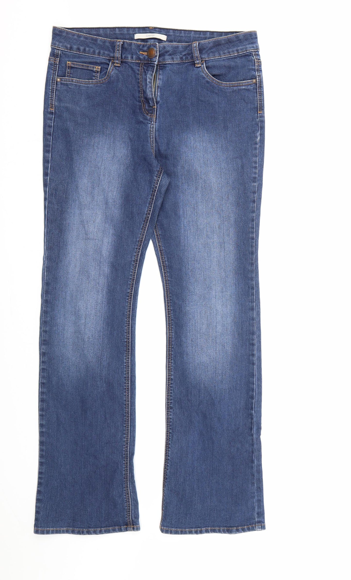 George Womens Blue  Denim Bootcut Jeans Size 12 L29 in