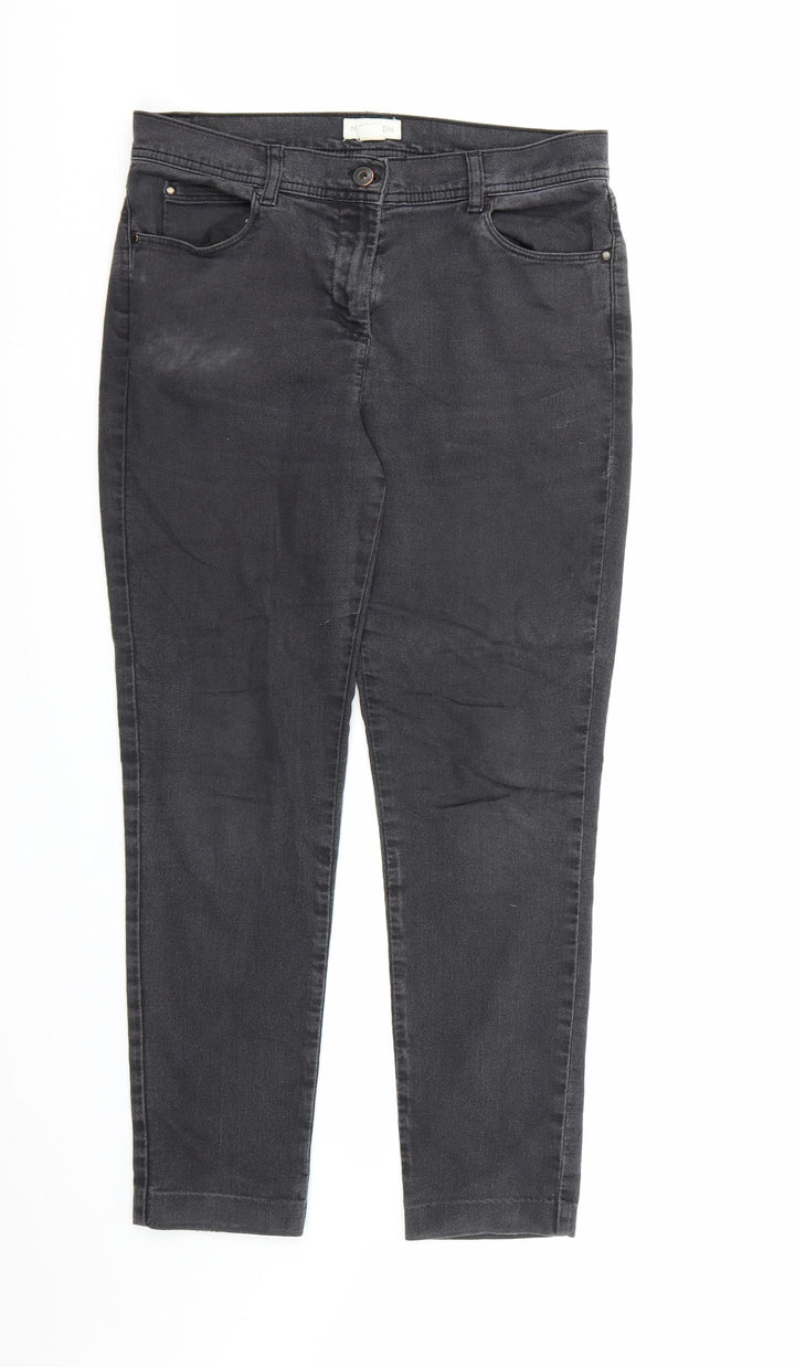 Monsoon Womens Grey Denim Skinny Jeans Size 12 L25 in