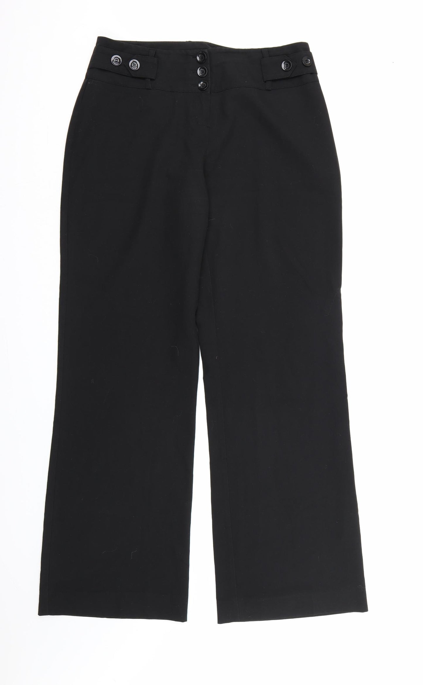 Dorothy Perkins Womens Black  Rayon Dress Pants Trousers Size 12 L32 in