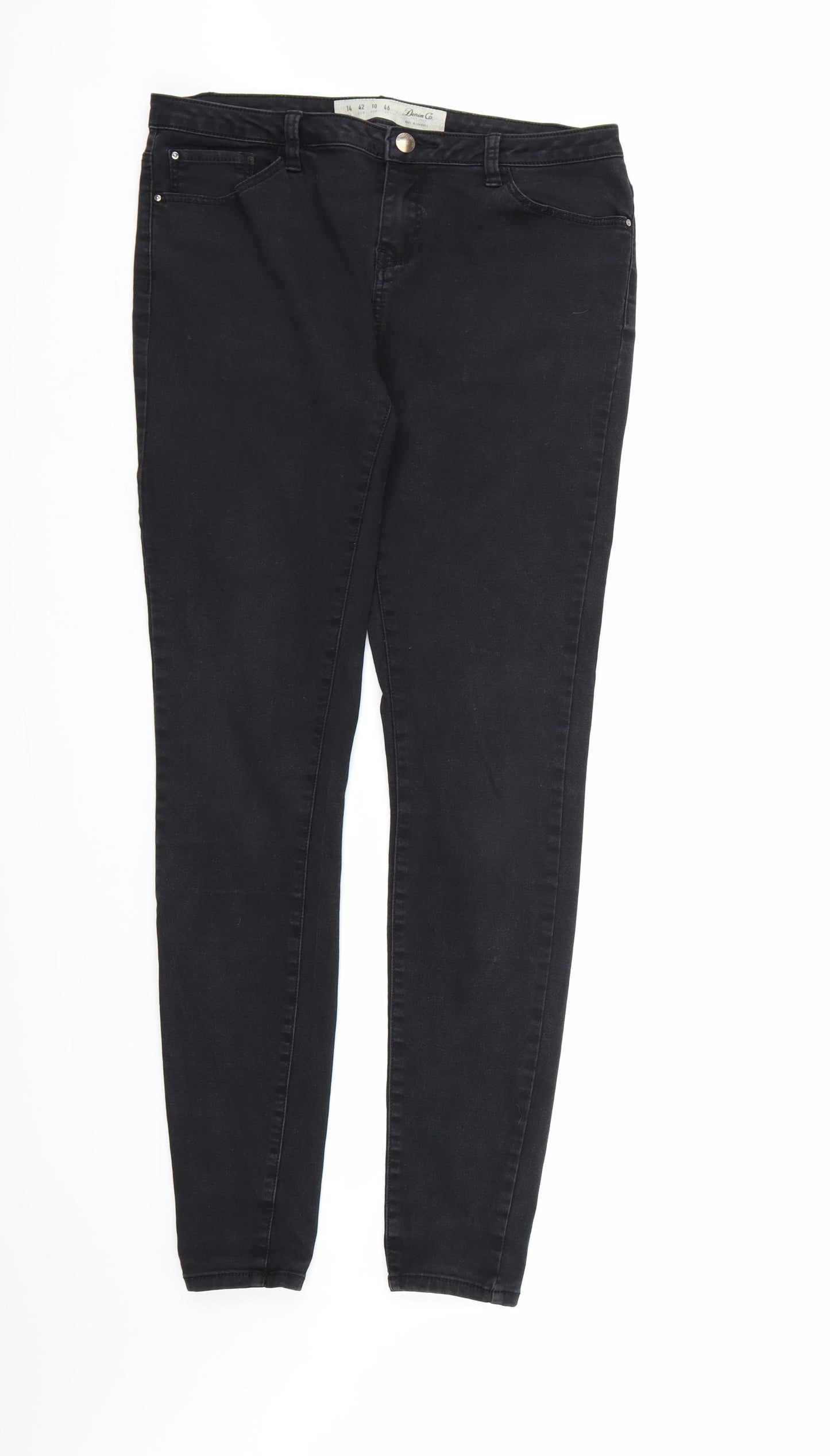 Denim & Co. Womens Black  Denim Skinny Jeans Size 14 L31 in