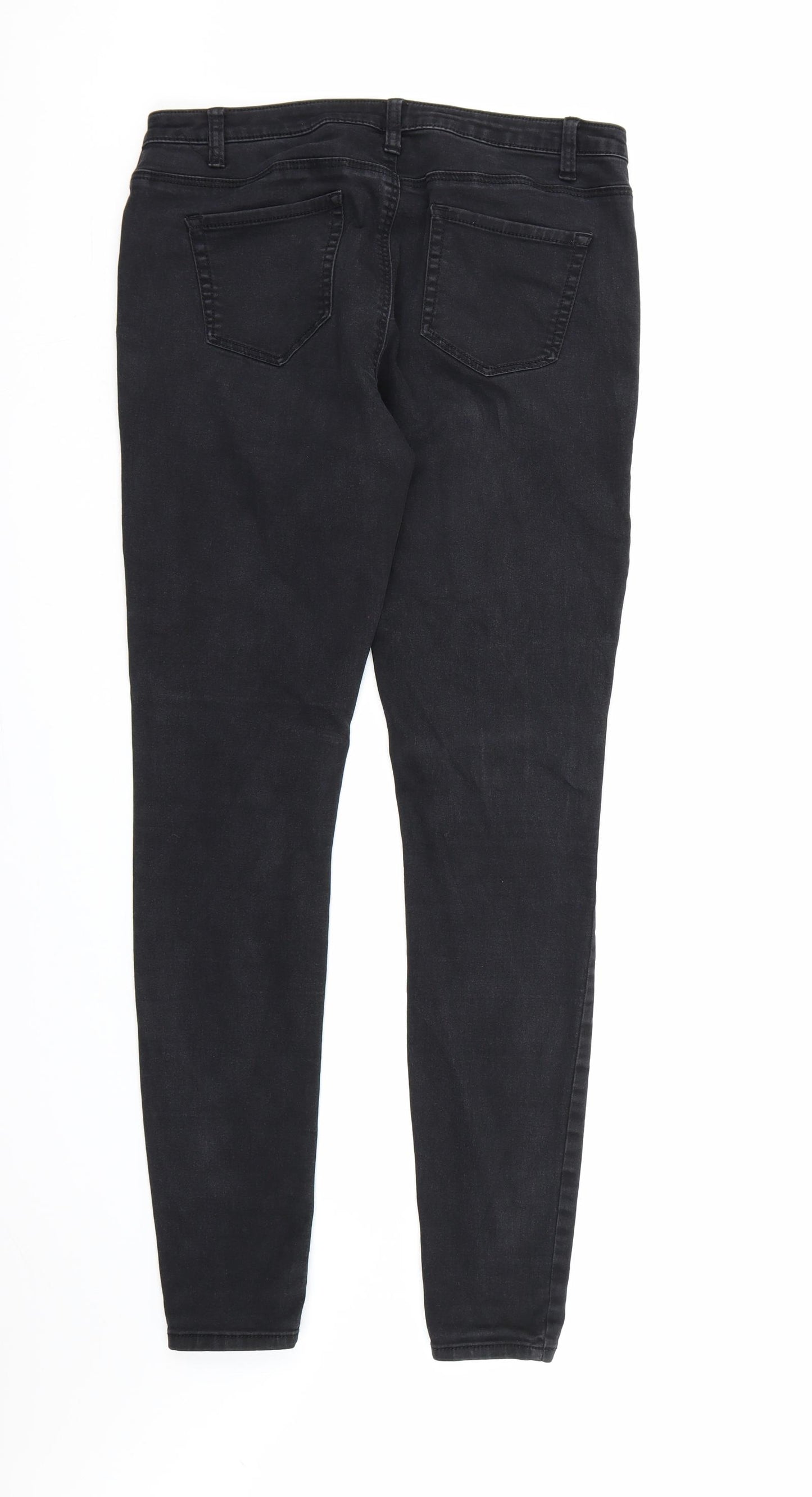Denim & Co. Womens Black  Denim Skinny Jeans Size 14 L31 in
