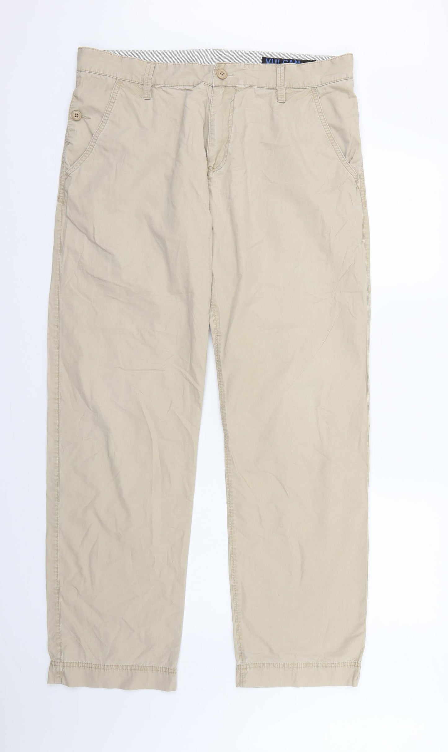 Vulcan Mens Beige   Chino Trousers  L31 in