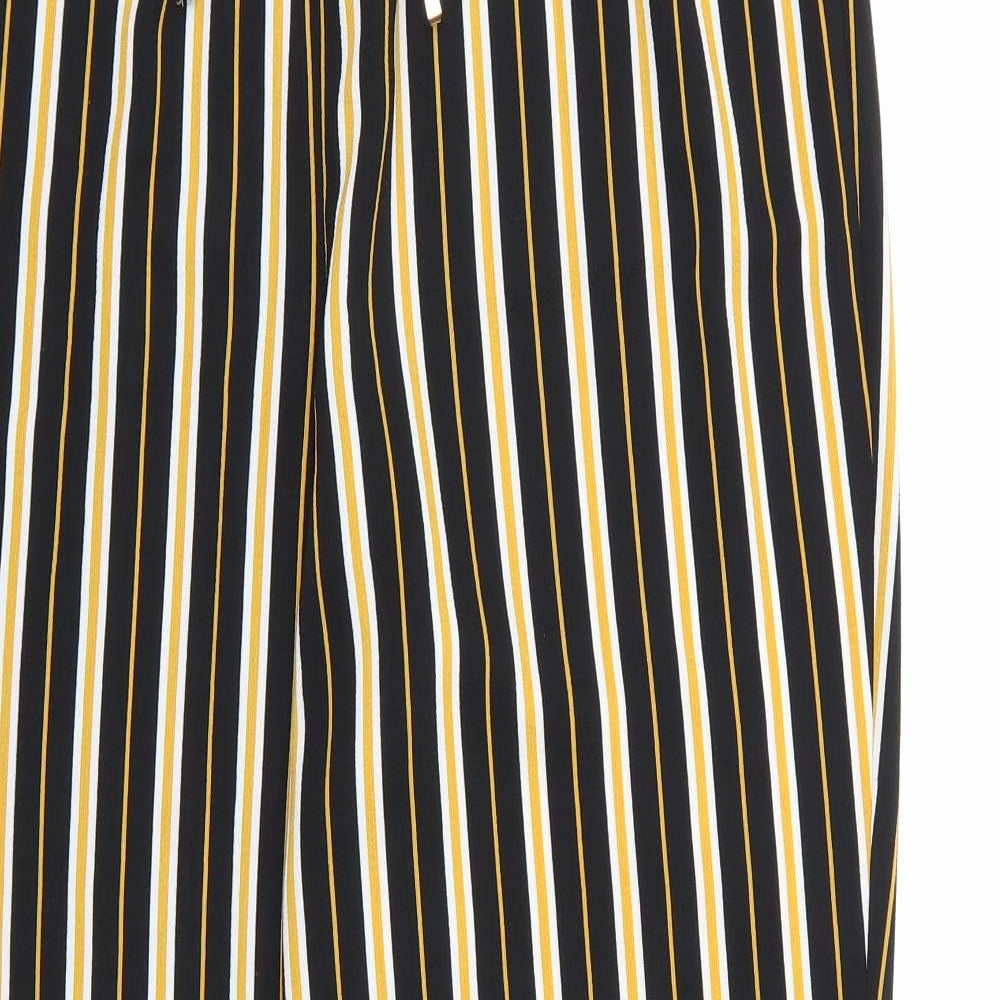 Papaya Womens Black Striped  Harem Trousers Size 16 L28 in