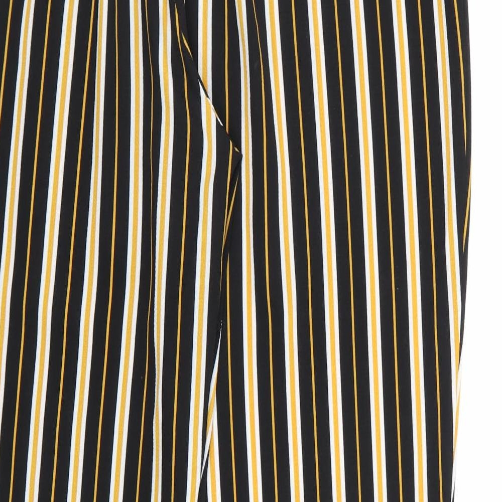 Papaya Womens Black Striped  Harem Trousers Size 16 L28 in