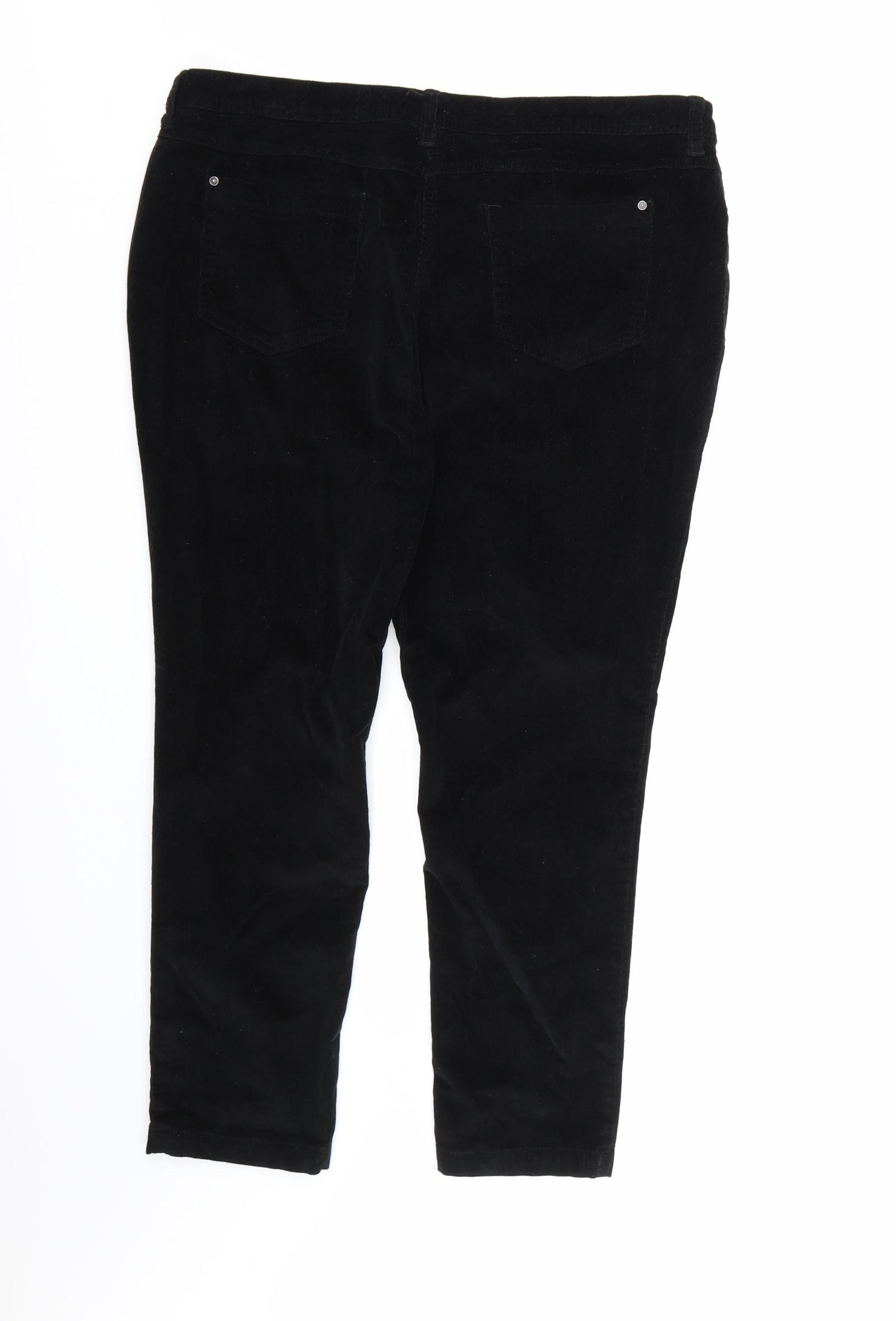 George Womens Black  Corduroy Trousers  Size 18 L26 in