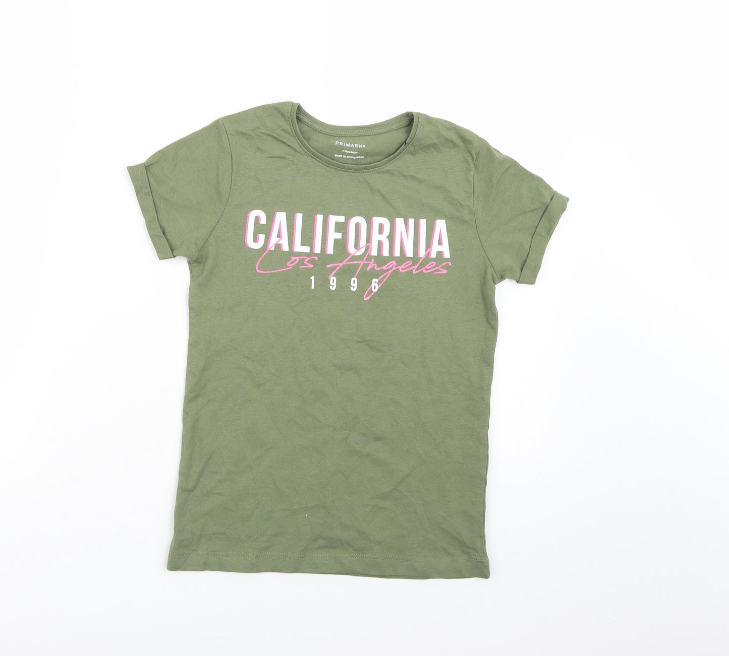 Primark Girls Green   Basic T-Shirt Size 9-10 Years
