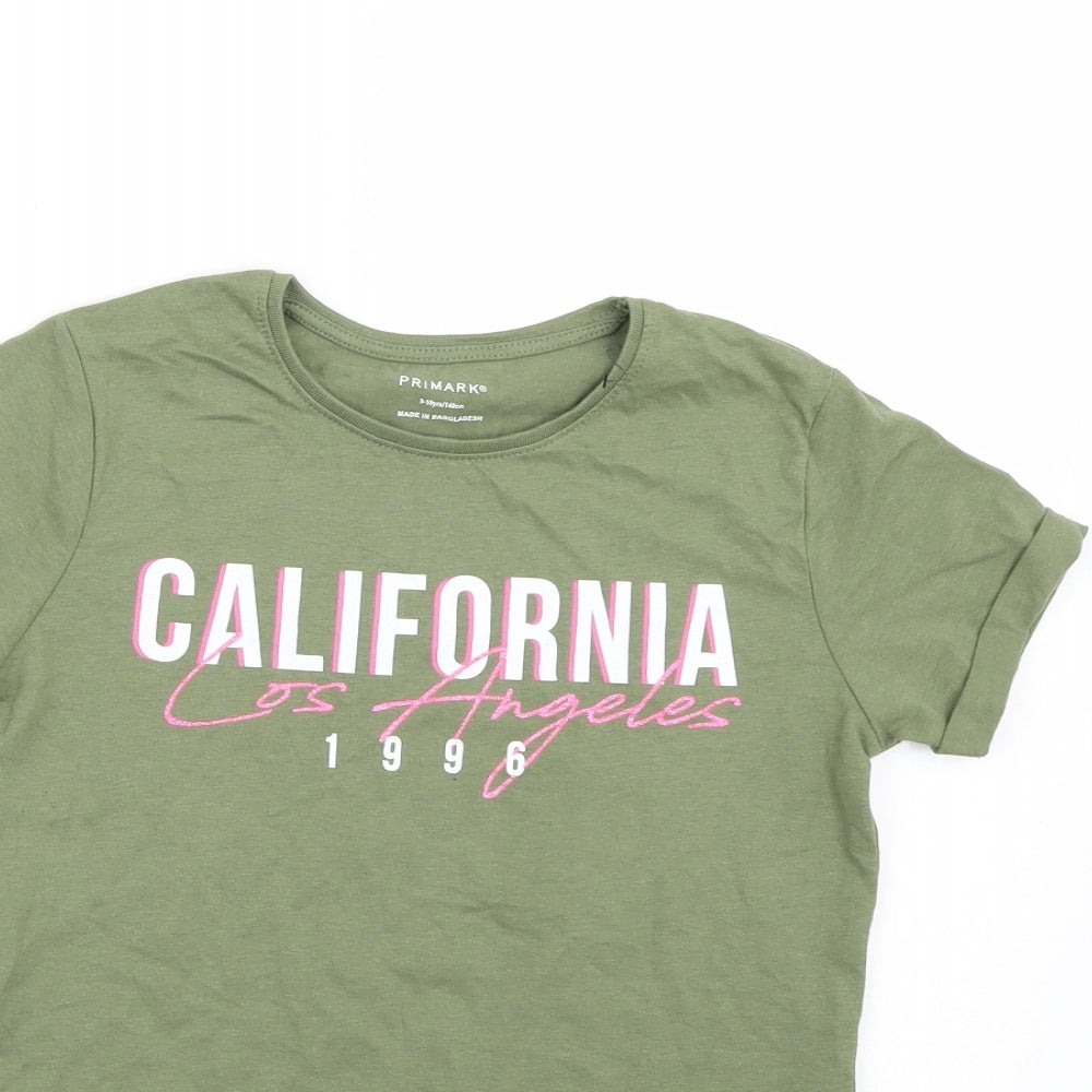 Primark Girls Green   Basic T-Shirt Size 9-10 Years