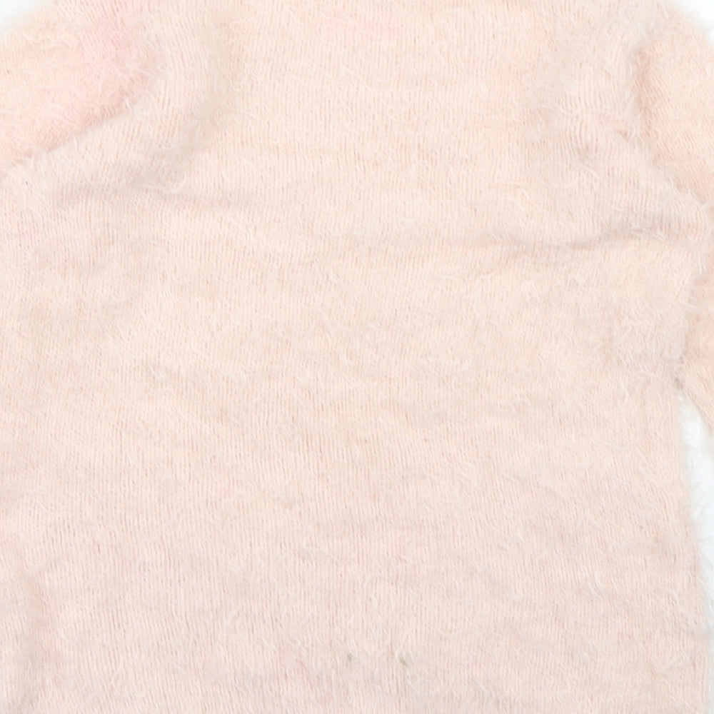 Primark Girls Pink  Knit Pullover Jumper Size 5-6 Years
