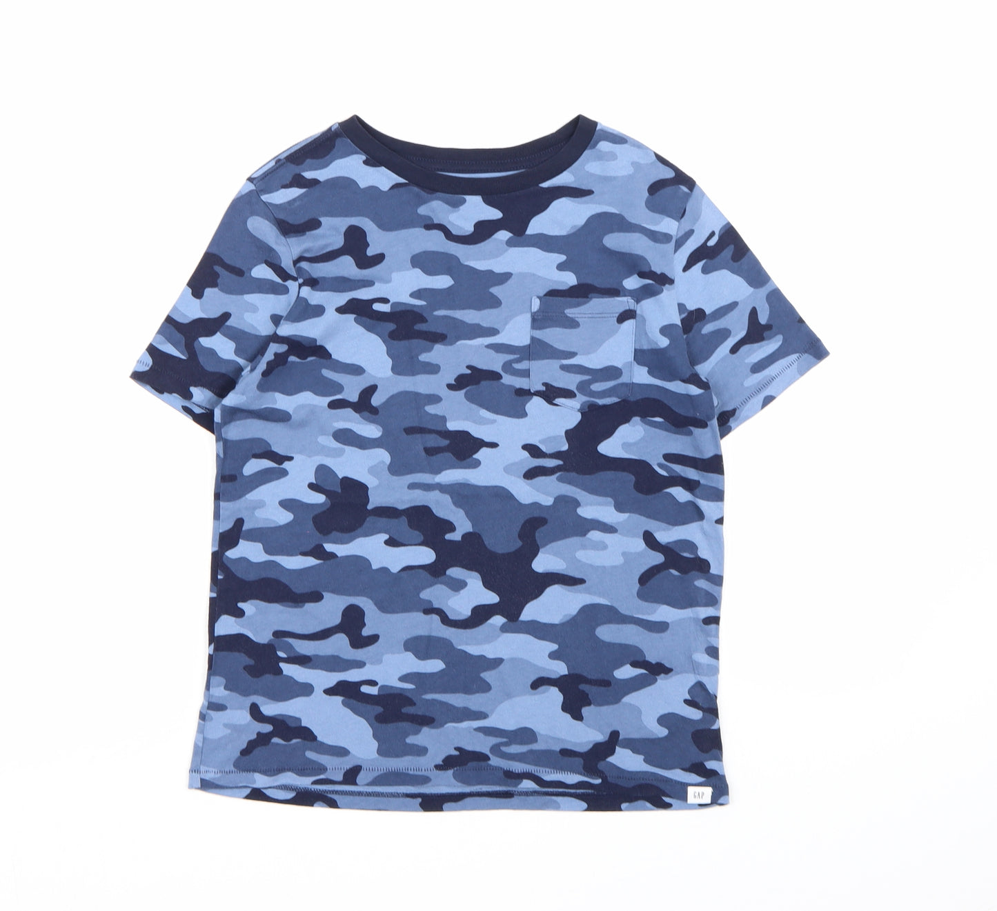 Gap Boys Blue Camouflage  Basic T-Shirt Size 8-9 Years
