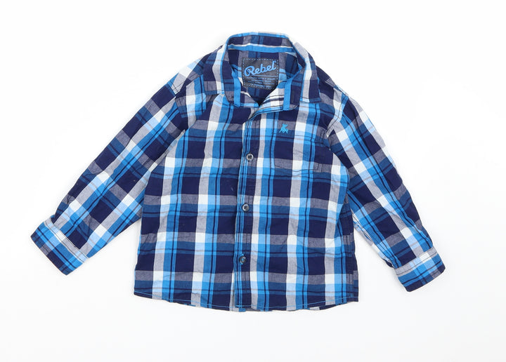 Rebel Boys Blue Check Basic Button-Up Size 3-4 Years