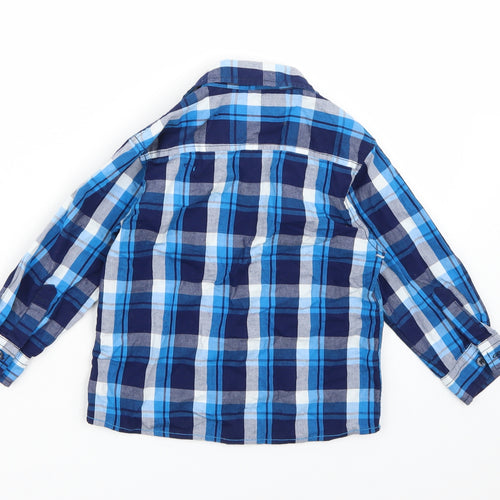 Rebel Boys Blue Check  Basic Button-Up Size 3-4 Years
