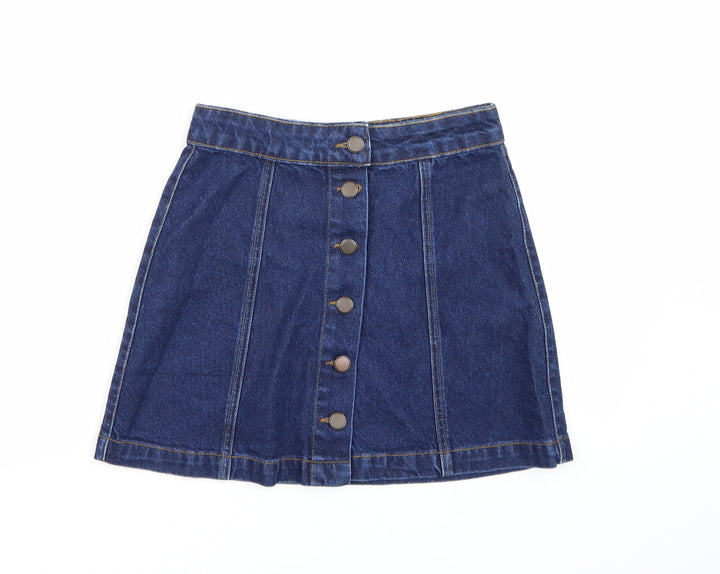 New Look Womens Blue Denim A-Line Skirt Size 8