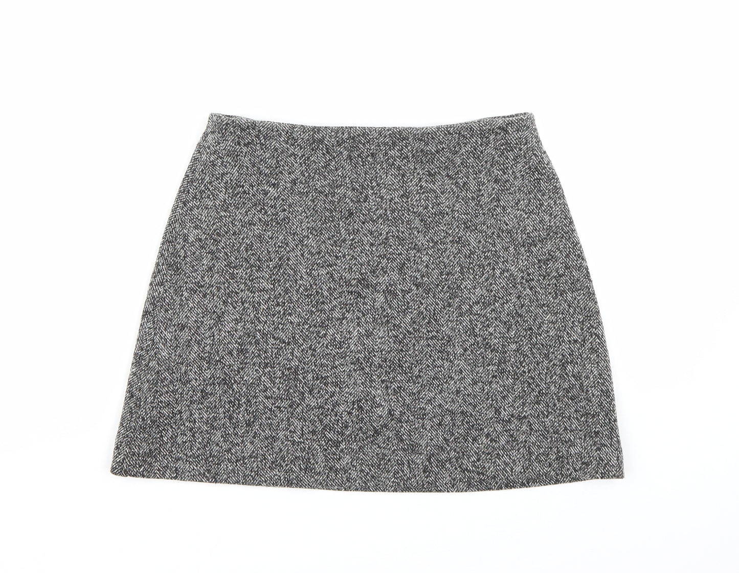 Topshop Womens Grey Herringbone  A-Line Skirt Size 6