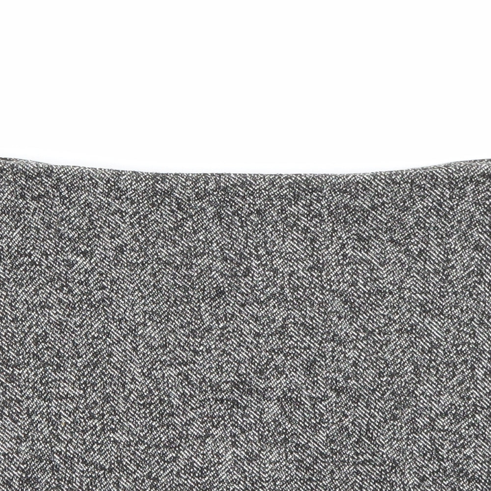 Topshop Womens Grey Herringbone  A-Line Skirt Size 6