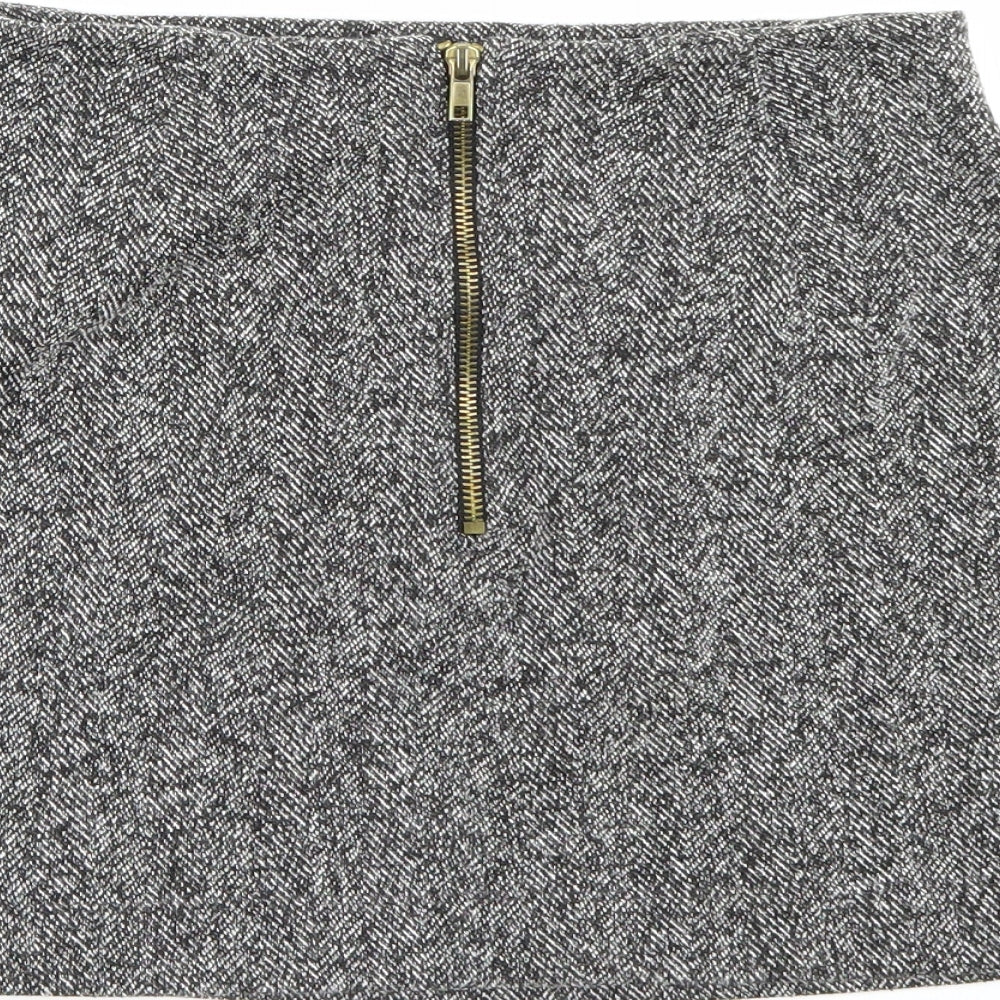 Topshop Womens Grey Herringbone  A-Line Skirt Size 6