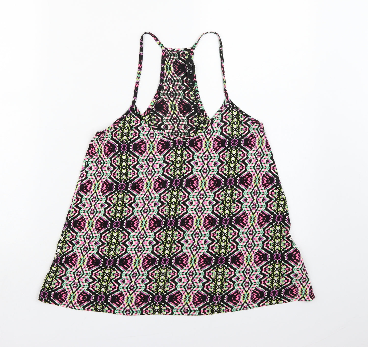 New Look Womens Black Geometric  Camisole Tank Size 6