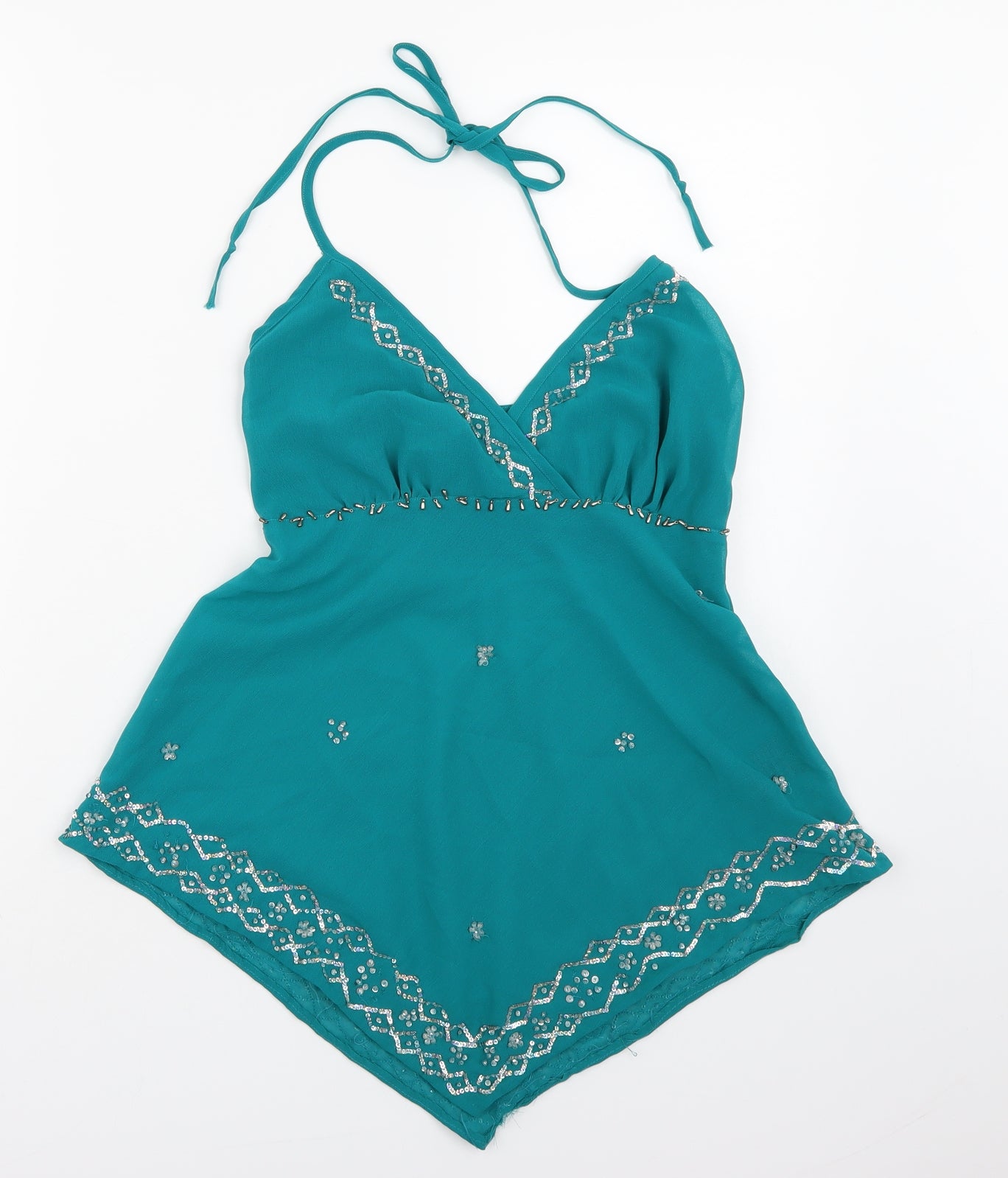 Jane Norman Womens Blue  Chiffon Basic Tank Size 8