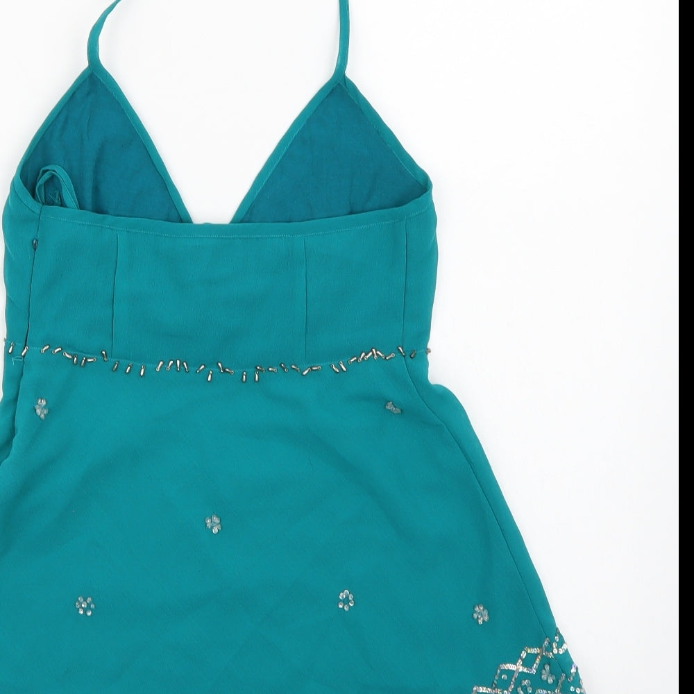 Jane Norman Womens Blue  Chiffon Basic Tank Size 8