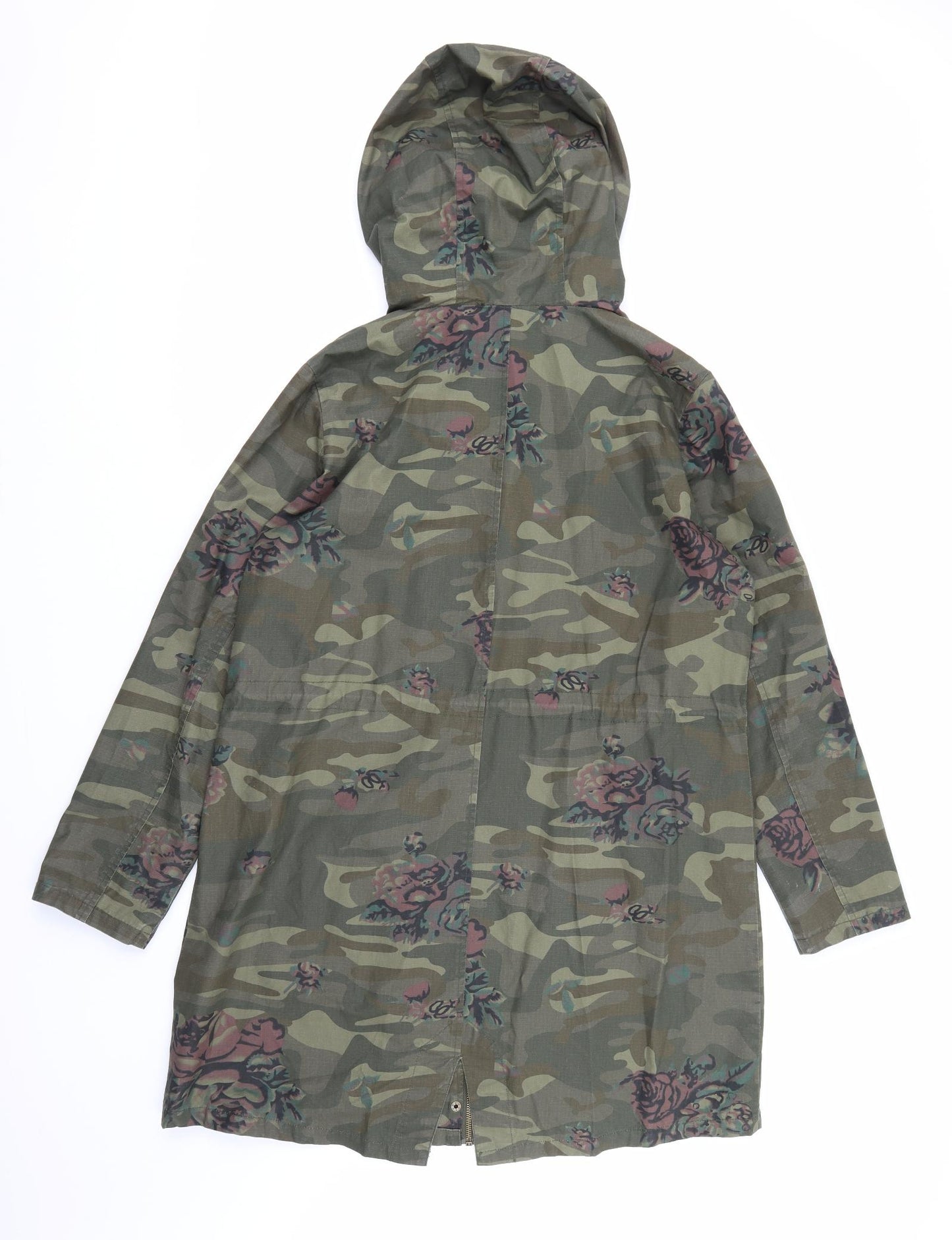 George Womens Green Camouflage  Overcoat Coat Size 18