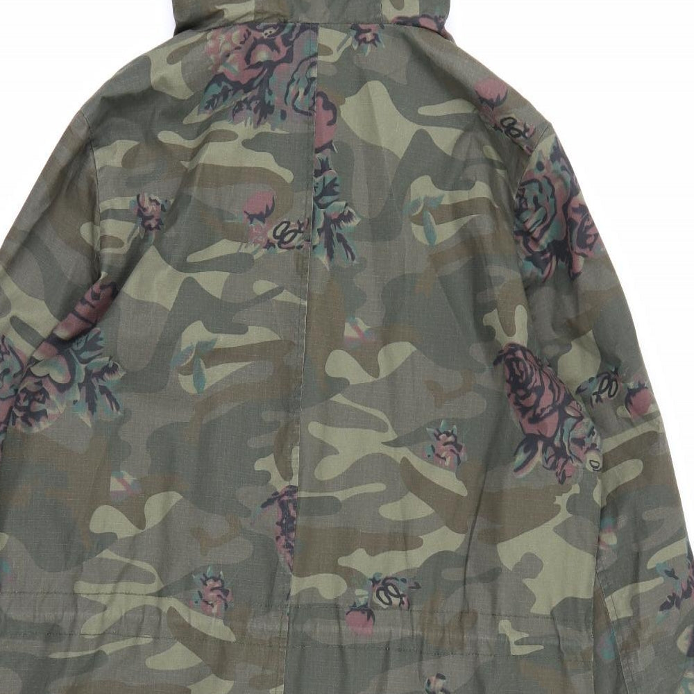 George Womens Green Camouflage  Overcoat Coat Size 18