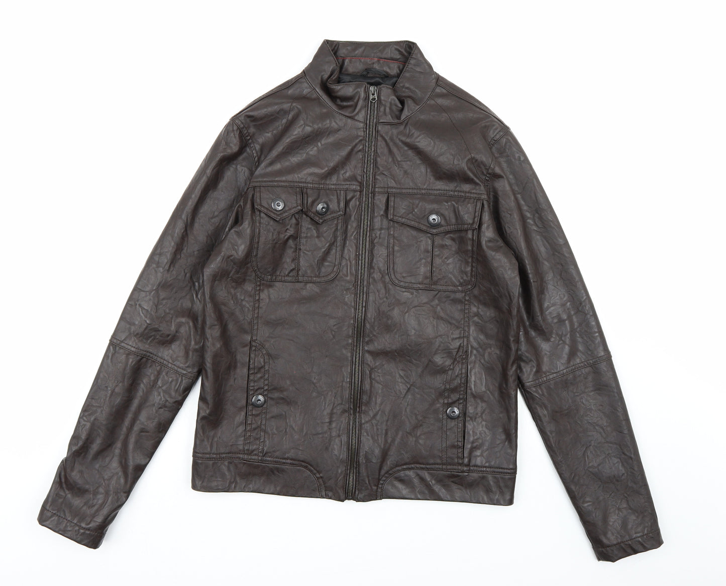 Zara Mens Brown   Biker Jacket Size M