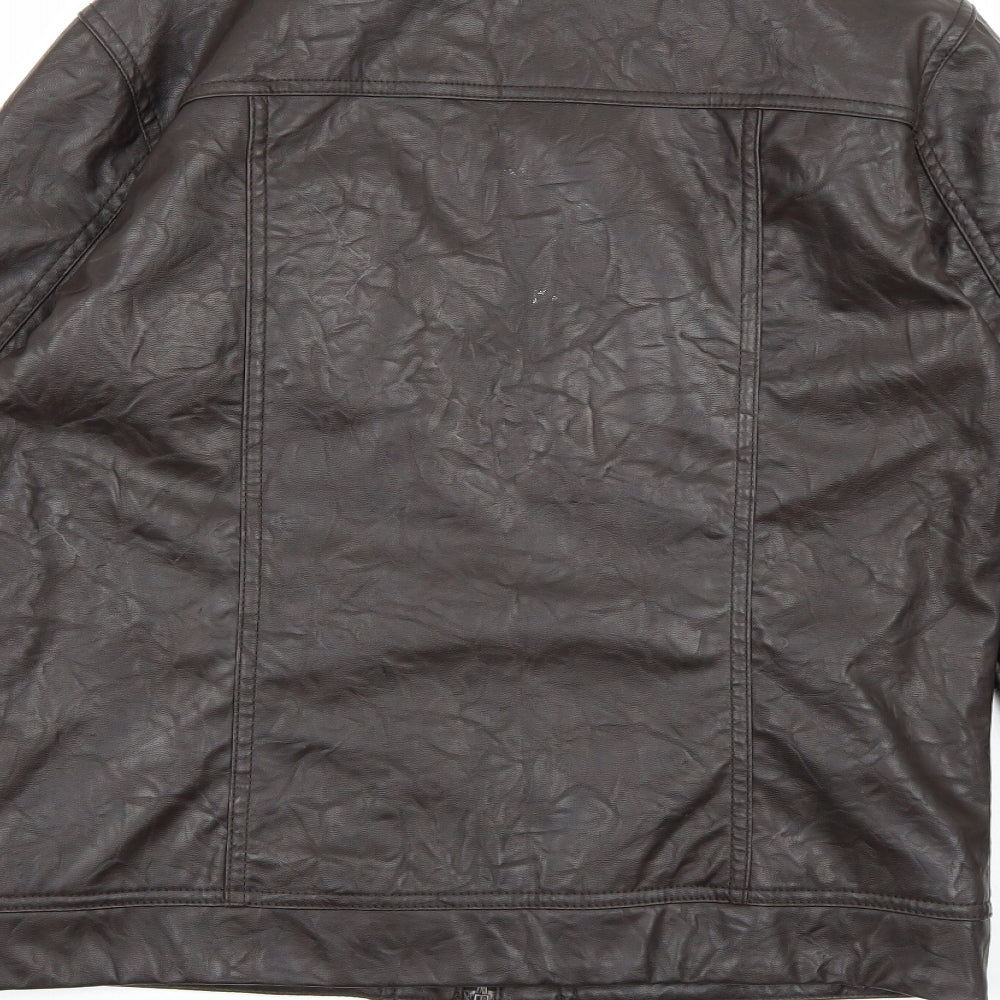 Zara Mens Brown   Biker Jacket Size M