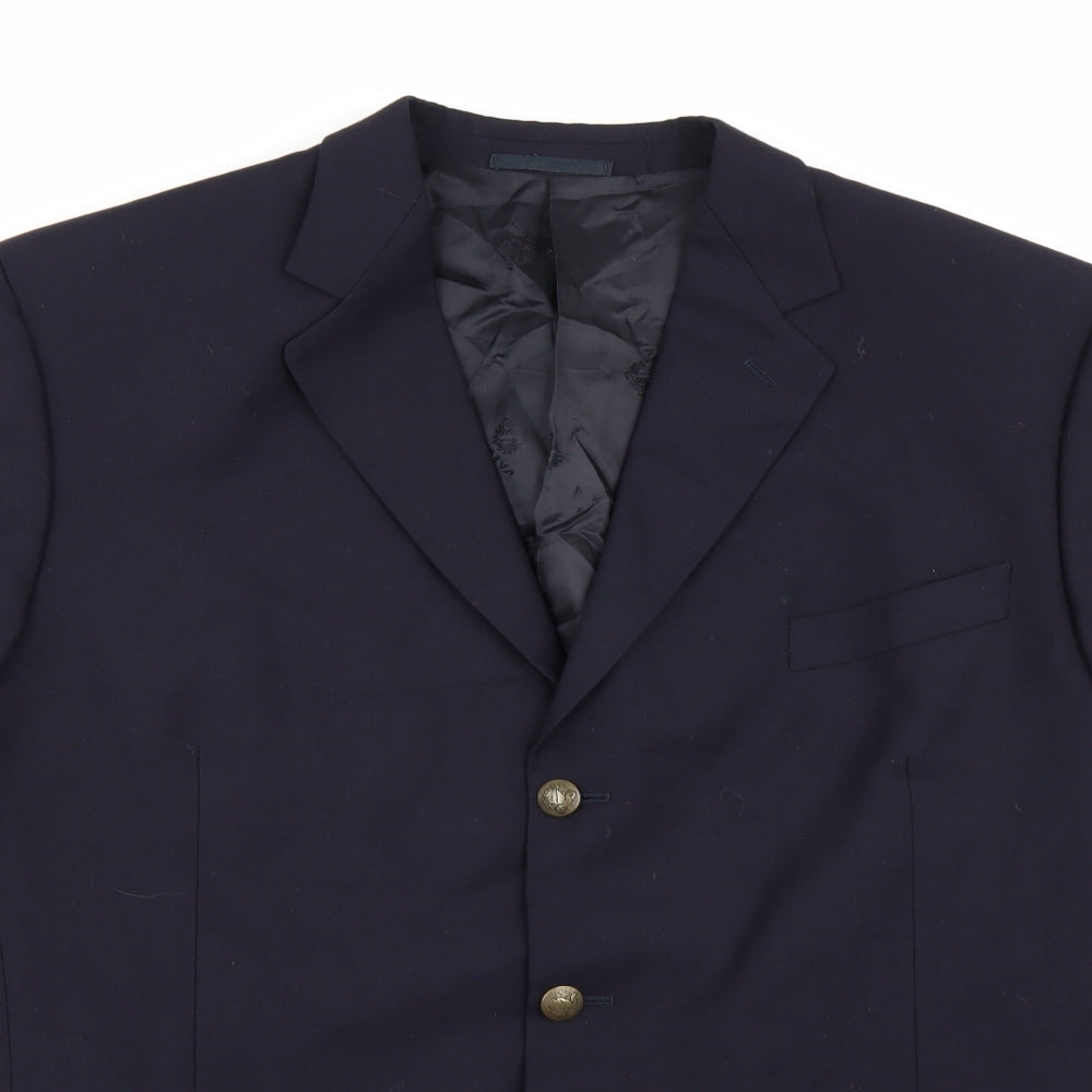 Jaeger Mens Blue  Rayon Jacket Suit Jacket Size 56
