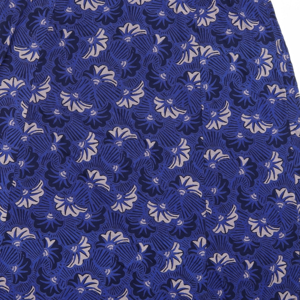 White Stuff Womens Blue Floral  A-Line Skirt Size 16
