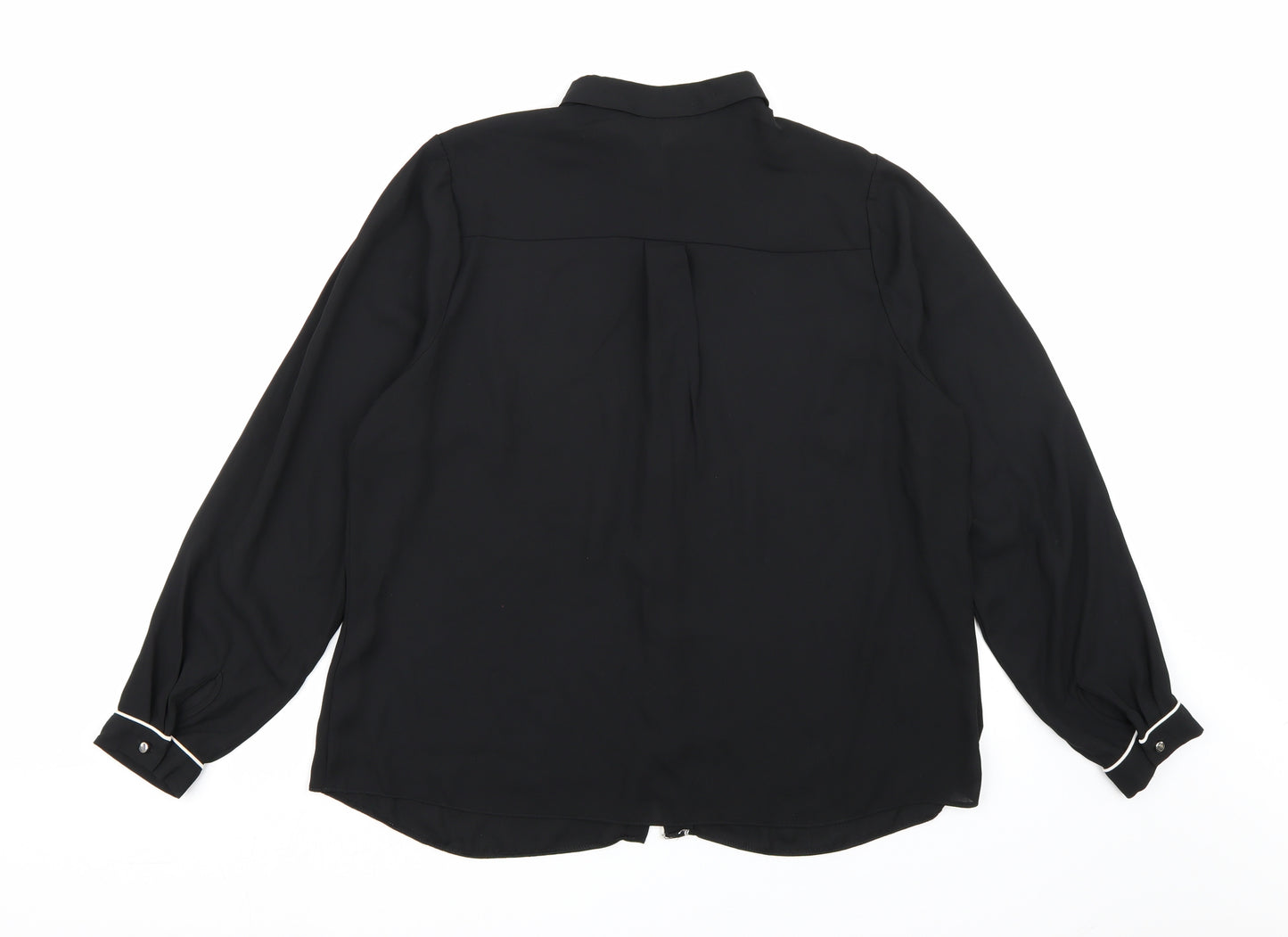 Papaya Womens Black  Chiffon Basic Blouse Size 18